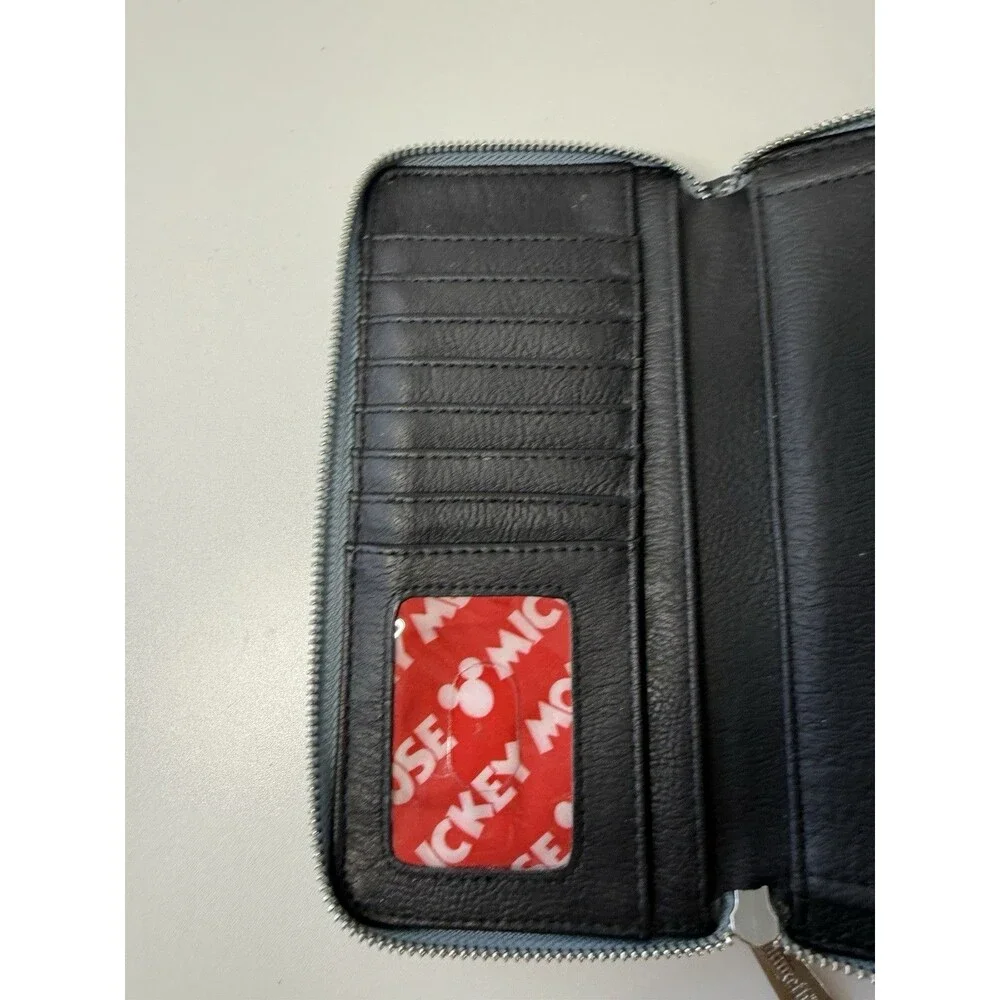 Disney Parks Mickey Mouse Denim AOP Loungefly Purse Wallet